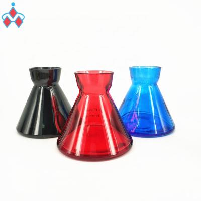 China 200ML Conical Triangle Perfume Glass Red Aroma Reed Diffuser Bottle for sale