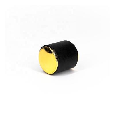 China Non Spill 15mm Cylinder Gold Black Glossy Perfume Cap for sale