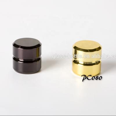 China Non Refillable Shiny Gold Round Metal Crimp Zamac Perfume Cap for sale