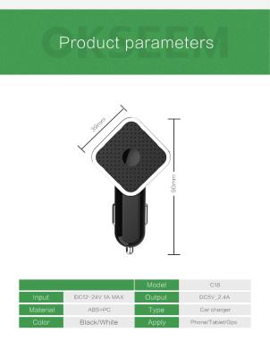 China Mobile Phone Fast Charging Trending Products 2021 New Arrivals Pop It Dual Usb Adapter MI Car Charger for sale