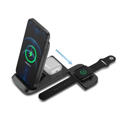 China Earphone 3 in 1 wireless charging station 3 in 1 wireless charger stand charging stand for sale