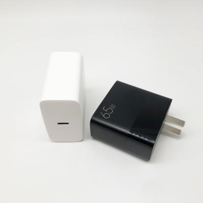 China Hot-selling Amazon compact design type C QC4.0 PD3.0 65w GaN Charger fast charging type c 65w gan charger for sale