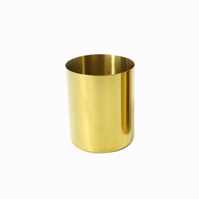 China Pen Holder Wholesale Gold Round Storage Pen Rack Home Decoration Desktop Tubular Pen Container Metal Pen Holder Office Creative Stationery for sale