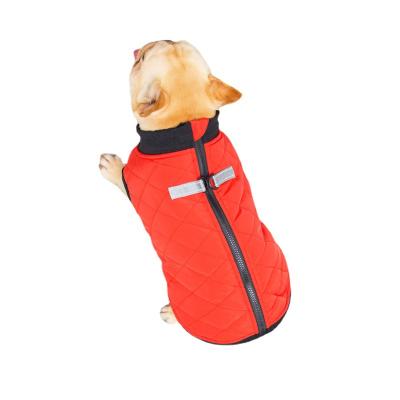 China Viable Wholesales Bulldog Clothes Winter Thick Warm Comfort Jacket Bullfighting Dog Pull Button Cotton Breathable Vest for sale