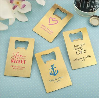 China Wine Opener Strong LOGO Gold Credit Card Bottle Wholesales Custom Printing And Customization Wedding Favors Personalized MasterCard Beer Openers for sale