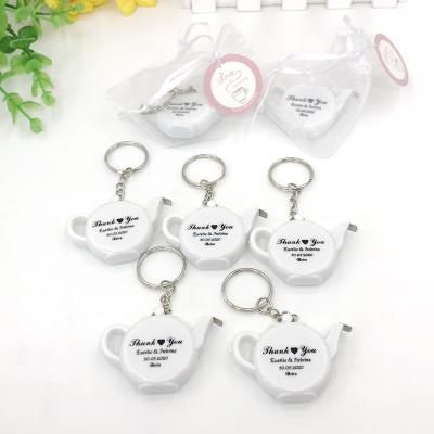 China Wedding Favors Wholesales LOGO Custom Printing Mini Teapot Tape Keychain Personalized Wedding Favors Personalization Key Chain Drop Shipping for sale