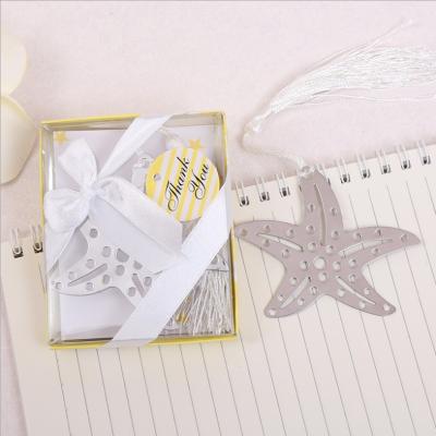 China Wedding Party Decorations Wholesales Gift Box Beach Book Lover Collection Metal Starfish Bookmarks Themed Wedding Favors Baby Birthday Party Present for sale