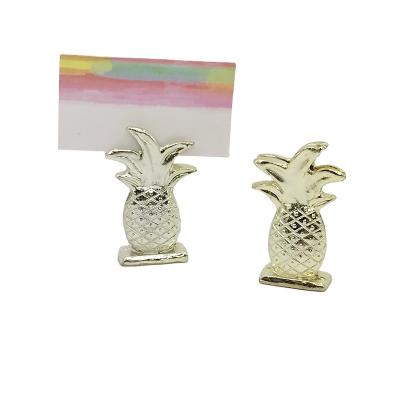 China Wedding Party Table Decorations Wholesales Gold Pineapple Place Card Holder Tropical Wedding Favors Outdoor Party Decorations Tables Name Card Holders for sale