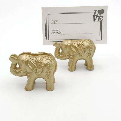 China Wedding Party Table Decorations Sells Lucky Gold Elephant Place Card Wholesale Holders Name Photo Holder Wedding Baby Party Table Decoration Favors Drop Shipping for sale