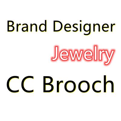 China Designer Inspired Luxury Custom Jewelry Brooches And Pins Of Stainless Steel Fashion Crystal Rhinestone cc Brooch for sale