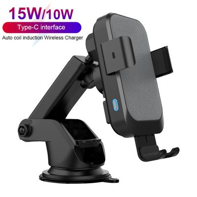 China VINA Best Price 15W 10W Qi Fast Charging Automatic Mobile Phone Wireless Charger Car Mount for sale