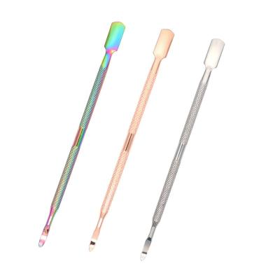 China High Quality Double-finished Dead Stainless Steel Skin Remover Nail Cuticle Pusher Tweezers Scissors Manicure Tool for sale