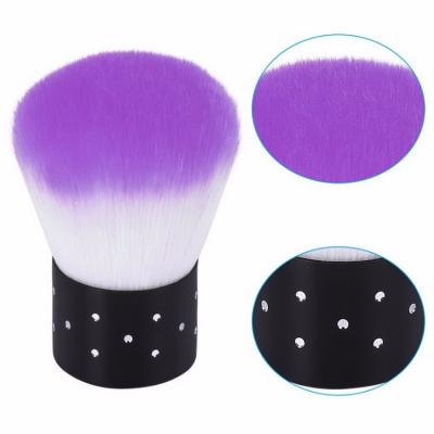 China Cheap Selling Factory Custom Professional Nail Art Synthetic Hair Nail Dust Cleaning Brush Synthetic Nail Arts Dust Remover Brush With Stand for sale