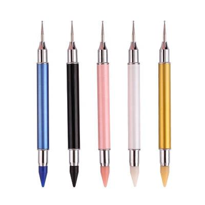 China DIY Nail Double-finished Rhinestone Picker Pen Picking Rhinestones Colorful Nail Art Wax Rhinestones Decoration 2021 Dotting Pen for sale