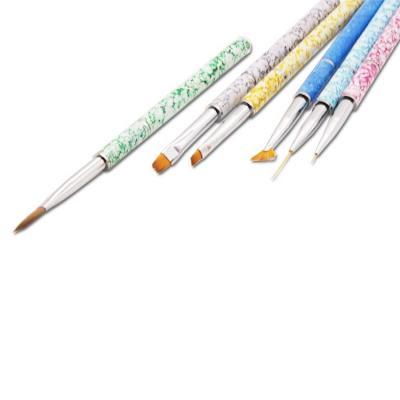 China Nail DIY Factory Fangxia Nail Liner Brush Gradient UV Gel Pen DIY Nail Marble Printing Polish Painting Brush for sale