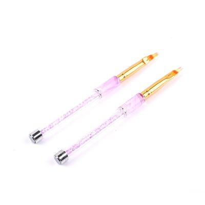 China Nail Art Brush High Quality Purple Rhinestone Nylon Hair Grip Gradient Color Acrylic Nail Brush for sale