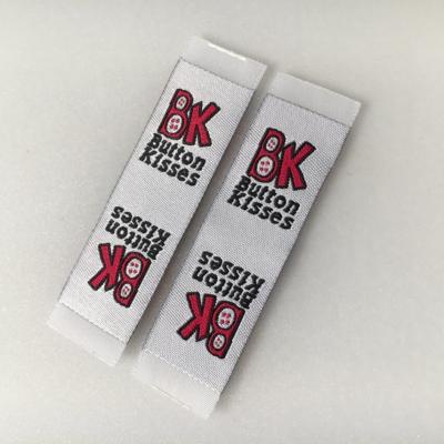 China Manufacturer Brand Logo Polyester Fabric Center Ply Washable Professional Custom Garment Woven Labels For Apparel for sale