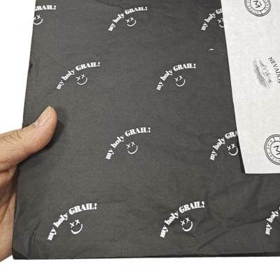 China Professional Manufacture Moisture Proof Customized Printed Black Luxury Tissue Wrapping Paper For Packaging for sale