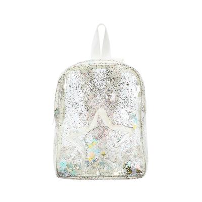 China Fashion Custom Clear PVC Holographic Backpack Bag Stylish Outdoor Waterproof School Bag For Kids  Transparent PVC Clear Backpack for sale