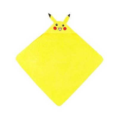 China Child-Proof Microfiber towel cartoon  hooded towel quick drying Pikachu children's towel for sale