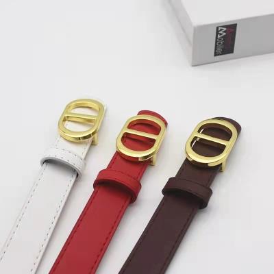 China Fashionable D Buckle Leather Ladies Belt Cool New Design High Quality Alloy Buckle A Variety Of Colors Dress Decorative Belt for sale