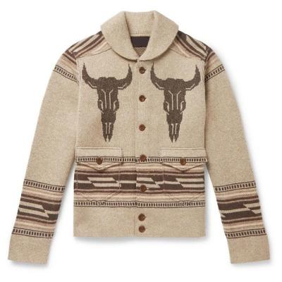 China QUICK DRY popular men's clothing European lapel cardigan sweater and American jacquard long sleeve coat for sale