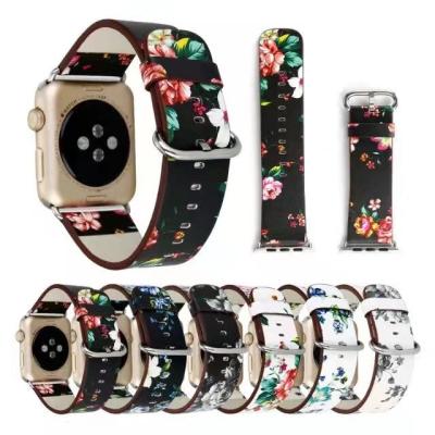 China Leather Apple Watch leather strap unique design concept is printed and colored for both men and women for sale