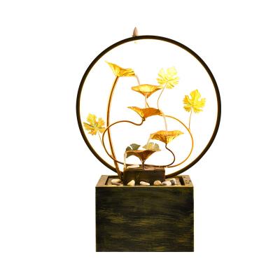 China Indoor Outdoor Decoration Nordic Light Luxury Ins Creativity Cheap Table Fountain Decorations Lights Bronze Plated Metal Crafts for sale