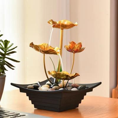 China Indoor Outdoor Decoration Metal Decorative Water Feature Indoor mini Tabletop Water Fountain  Metal Flower Home Indoor DIY Fountain for sale