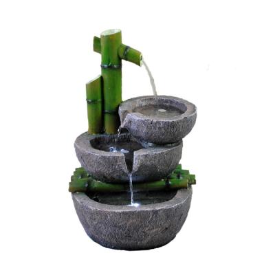 China Home Garden Decoration Garden Decorative Cascading Bamboo Led Outdoor Indoor Tabletop Water Fountain Solar Light Operated for sale