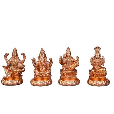 China India Copper Resin Candle Holder Mangalore Ganesh Beedi Sknada Laxmi for sale