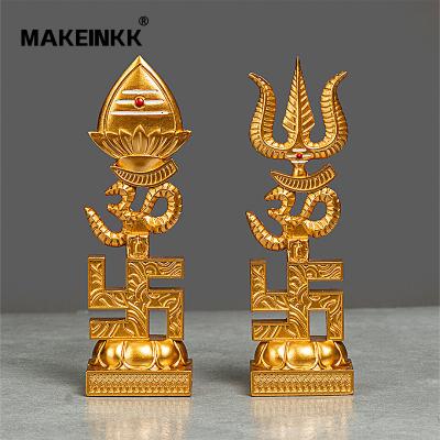 China India Hindu Home Temples Swastik Om Trishul Wall Hanging Vastu Trishakti Yantra Home  Door Entrance Protection Decor Astrology for sale