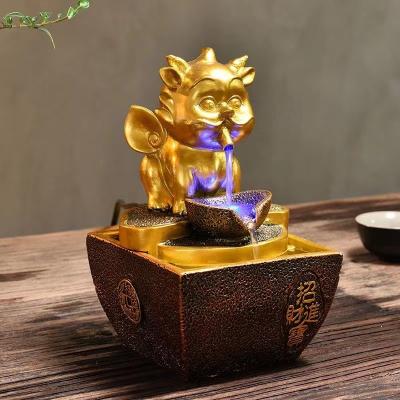 China Home Garden Decoration Wholesale Handmade Feng Shui Ployresin Water Fountain Religious Fountain Indoor For Home Decor for sale