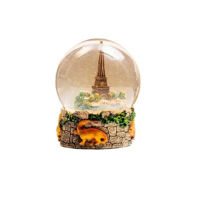 China Worlwide Decoration Creative Dog Figurine PolyresinResin Cute Bear and Bee Baby Snow Globe For The Love of Honey for sale