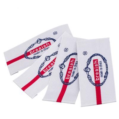 China Washable Garment Accessories Class Private Printed Label Own Custom Woven Label Apparel Logo Label Neck Labels For T-shirts for sale