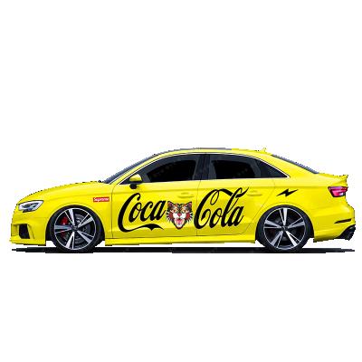 China Coca-Cola PVC Pepsi Car Stickers Coca-Cola Body Suction Network Red Text Personalized Customization for sale