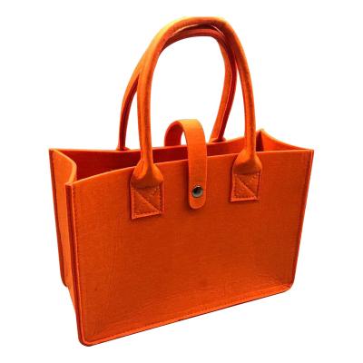 China Lady Felt Handbag Handled Tote Bag Wholesale Felt Bags For Shopping With Customized Logo for sale