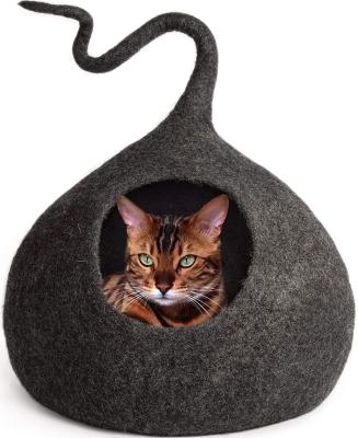 China Natural Handmade Felt Wool Cat Bed Cave From Nepal From Wholesale 100% Travel for sale