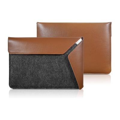 China Custom Polyester Tablet Sleeve Case Briefcase Felt PU Leather Laptop Bag For Men's Business for sale