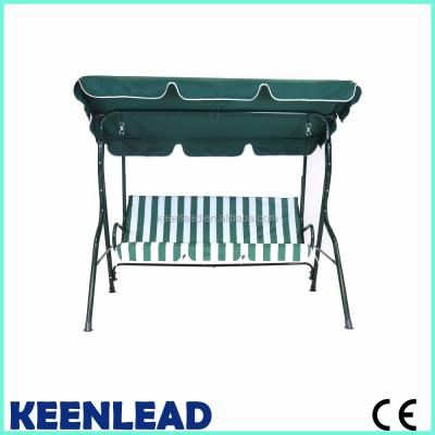 China Outdoor Patio Garden Swing Chair Furniture Steel Tube 3 Seats Outdoor Swing Chair for sale