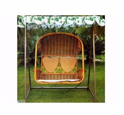 China Two-Seat Outdoor Luxury Rattan Garden Summer Furniture Patio Hanging Swing Basket Chair for sale