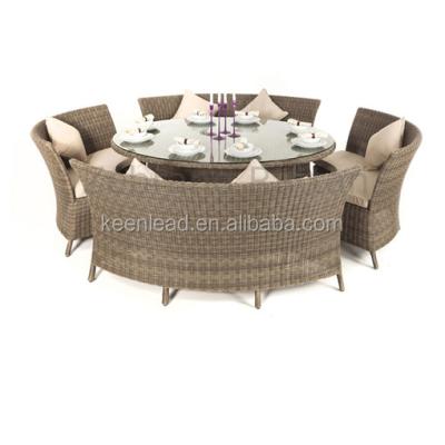 China Regular Garden Furniture 8-10 Seats Oval Rattan Table Dining Set for sale