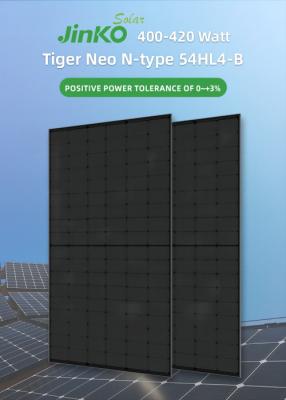 China 400W 405W 410W 415W Jinko PV Modules Tiger Neo N Type Monocrystalline Full Black for sale