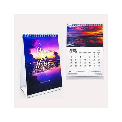 China Spiral Tether/Calendar Planner Factory Price Supplier Custom Landscape Monthly Weekly Daily Manufacturer Print Desk Calendar 2023 For Family for sale