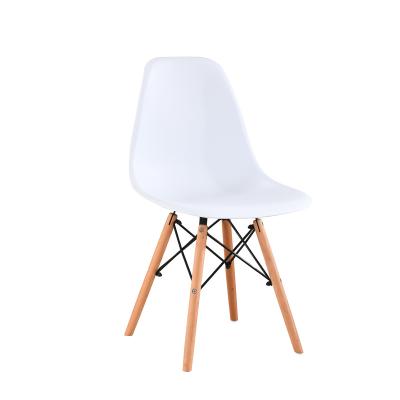 China Hot sale colorful furniture nordic style home stable sedie white modern cafe dining chair with wooden leg for sale