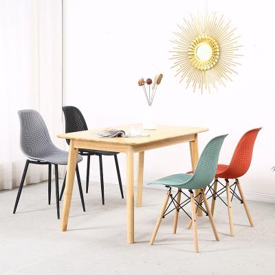 China Factory Cheap Colorful Plastic Modern Restaurant China Wooden Leg Design Contemporary Dining Chairs For Sale for sale