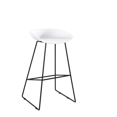 China Factory Bazhou Modern Simple Metal Cheap Metal Stainless Steel Strong Legs Bar Stool for sale