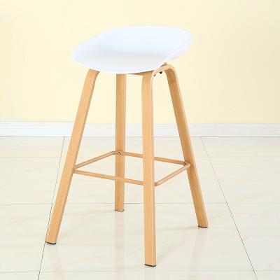 China Living Home Bar Furniture Modern Design Chair Heat Transfer Printing White Plastic High Leg Bar Stool Chair for sale