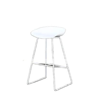 China Contemporary Cafe PP Modern Design Metal Plastic Legs High Black Bar Chair for sale