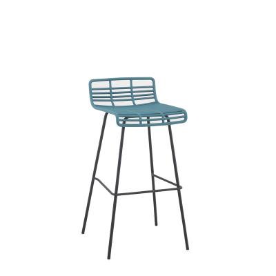 China Free Sample Iron Metal Design High Leg Contemporary Creative Stable Stool Modern Plastic Bar Chair for sale